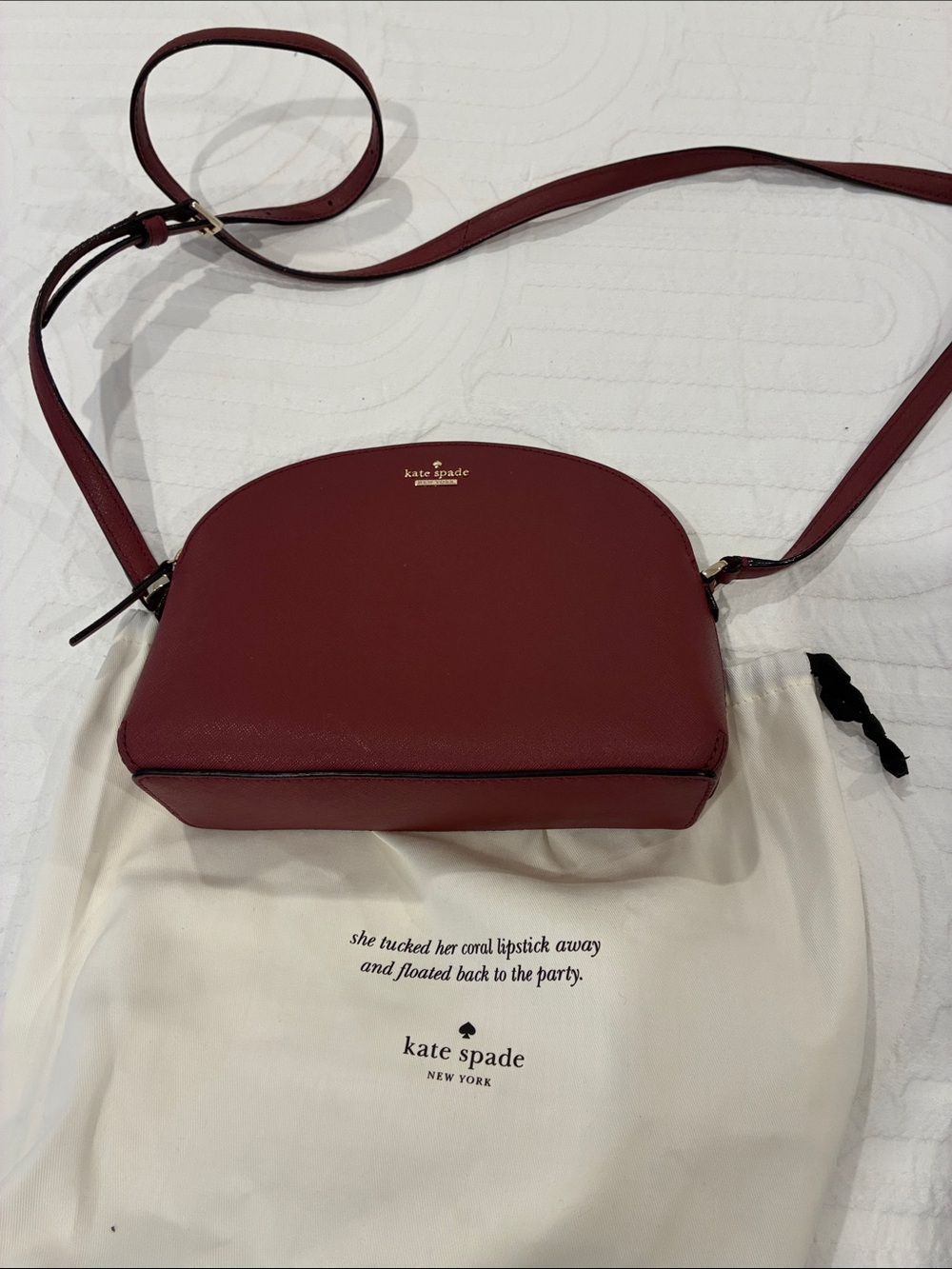kate spade Cherry Red Saffiano Leather Crossbody